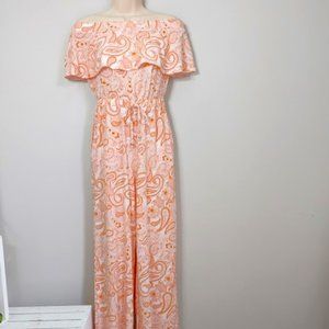 Guess Off Shoulder Floral Wide Leg Jumpsuit